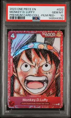 2023 ONE PIECE PREMIUM CARD COLL ONE PIECE FILM RED- #022 MONKEY D. LUFFY PSA 10 - Image 1