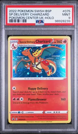 Pokemon SWSH Special Delivery Charizard Holo SWSH075 Promo PSA 9 Double Swirls - Image 1