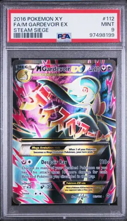 2016 Pokemon XY Steam Siege M Gardevoir EX Full Art 112/114 Ultra Rare PSA 9 - Image 1