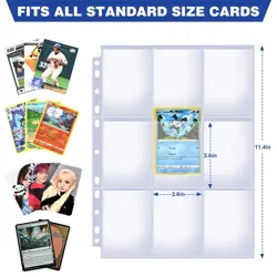 200 PCS 9 Pocket Double Side Card Sleeves Binder Sheets Holds 3600 Trading Cards - Image 4