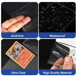 200 PCS 9 Pocket Double Side Card Sleeves Binder Sheets Holds 3600 Trading Cards - Image 5