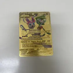 Gardevoir & Sylveon GX 130/234 HP260 TAG TEAM Pokemon Gold Foil Fan Art Card - Image 1
