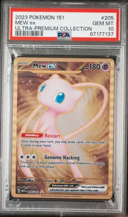 2023 Pokemon Mew ex Full Art 151 UPC Gold Metal Promo Card 205/165 PSA 10 GEM MT - Image 1