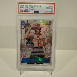 2025 ONE PIECE OP13-119 CARRYING ON HIS WILL PORTGAS D ACE SEC ALT ART PSA 10 - Image 1