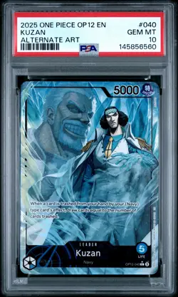 2025 ONE PIECE OP12-LEGACY OF THE MASTER ALTERNATE ART #040 KUZAN PSA 10 - Image 1