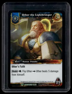 Uther the Lightbringer Alt Art World of Warcraft TCG WOW Holo Foil NM Card - Image 1