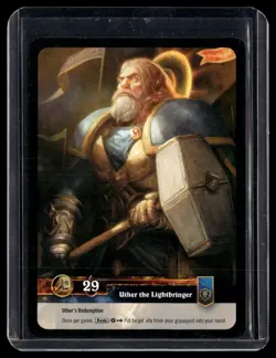 Uther the Lightbringer Alt Art World of Warcraft TCG WOW Holo Foil NM Card - Image 2