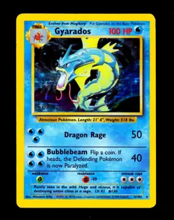 1999 Pokemon GYARADOS Base Set HOLO RARE Unlimited Edition Card 6/102 WotC EX - Image 1