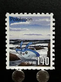 Mantyke Pokemon Stamp Shogakukan Japanese Card TCG Nintendo Game Anime Japan Z - Image 1