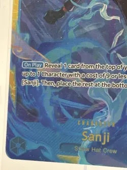 Bandai Sanji Wings of the Captain OP06-119 Secret Rare Foil 9000 Power Card - Image 5