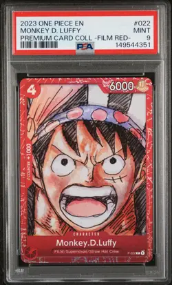 2023 ONE PIECE PREMIUM CARD COLL ONE PIECE FILM RED- #022 MONKEY D. LUFFY PSA 9 - Image 1