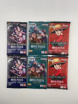 Lot of 6 Bandai One Piece Card Sealed Booster Packs OP-08, OP-13, OP-14 CCG - Image 1