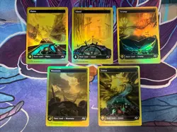 MTG 2025 Aetherdrift: First-Place Foil Basic Lands (5 Card Lot) - Image 1