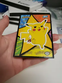 Pikachu Topps Pokemon Animation Series Sticker/Puzzle Card Blue Label LP - Image 2