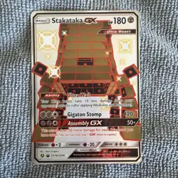 Stakataka GX Hidden Fates: Shiny Vault SV74/SV94 Shiny Holo Rare NM Pokemon CARD - Image 1