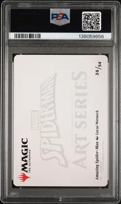 2025 MTG MARVEL'S SPIDER-MAN ART SER GOLD STAMPED #36 AMAZING SPIDER-MAN PSA 10 - Image 2