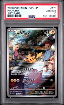 2023 Japanese Pokemon Pikachu #173 Art Rare SV2a JP Gem Mint PSA 10 - Image 1