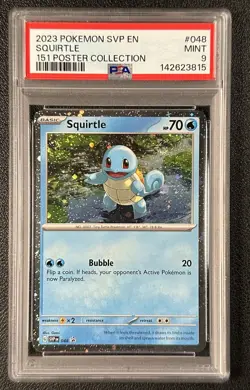 SQUIRTLE PSA 9 2023 POKEMON SVP EN BLACK STAR PROMOS #048 151 POSTER COLL 3815 - Image 1