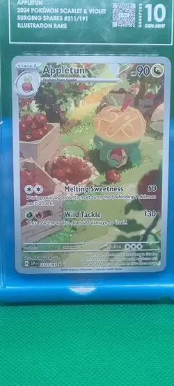 TAG 10 GEM MINT Appletun 211/191 Sv08: Surging Sparks Holo Pokemon Full Art IR - Image 2