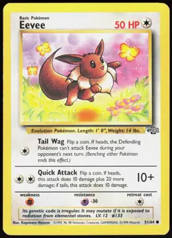 Jungle Eevee 51/64 Common Pokemon LP - Image 1