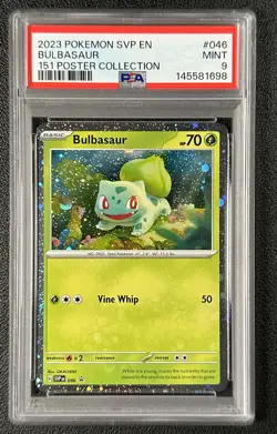BULBASAUR PSA 9 2023 POKEMON SVP EN BLACK STAR PROMOS #046 151 POSTER COLL 698 - Image 1