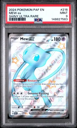 2024 POKEMON PAF EN-PALDEAN FATES SHINY ULTRA RARE #216 MEW EX PSA 9 - Image 1