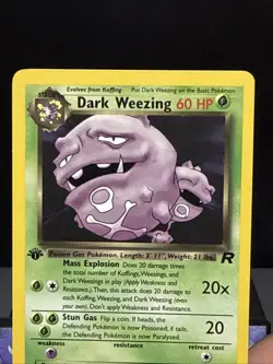 Pokemon Card Dark Weezing 31/82 Team Rocket Rare Non Holo Rare 1st Edition LP - Image 2