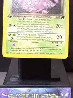 Pokemon Card Dark Weezing 31/82 Team Rocket Rare Non Holo Rare 1st Edition LP - Image 3