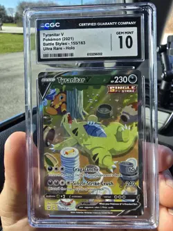 Pokemon Battle Styles - Tyranitar V 155/163 Alt Art CGC 10 Gem Mint - Image 1