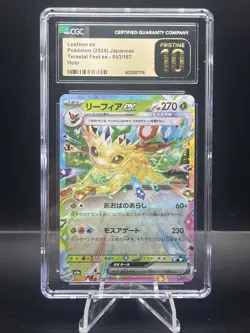 2024 POKEMON LEAFEON EX PRISTINE 10 CGC TERASTAL FEST EX 003/187 HOLO GRADED 🔥 - Image 1