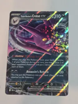 Pokemon TCG S&V Destined Rivals Team Rocket's Crobat EX 122/182 Double Rare N/M - Image 1
