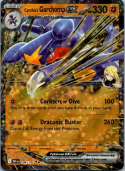 Cynthia's Garchomp ex 104/182 Double Rare Destined Rivals Pokemon Near Mint - Image 1