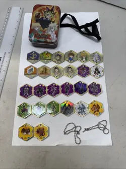 Yu-Gi-Oh! Vintage Takahashi Metal Medallions Hexors Coins Tags Lot of 26 Tokens - Image 1