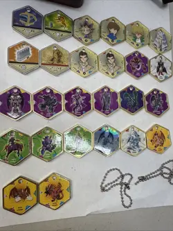 Yu-Gi-Oh! Vintage Takahashi Metal Medallions Hexors Coins Tags Lot of 26 Tokens - Image 3