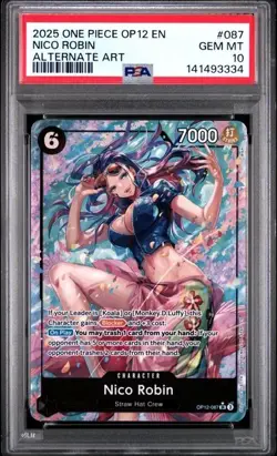 2025 ONE PIECE OP12-LEGACY OF THE MASTER #087 NICO ROBIN ALTERNATE ART PSA 10 - Image 1