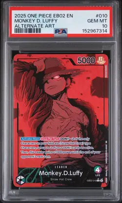 2025 ONE PIECE EB02-EXTRA BOOSTER -ANIME 25TH COLL- #010 MONKEY D. LUFFY PSA 10 - Image 1