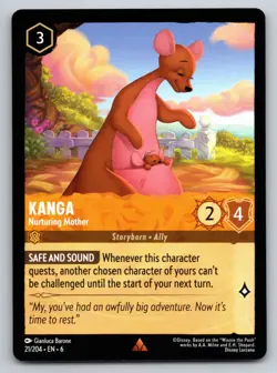 Disney Lorcana Kanga - Nurturing Mother Azurite Sea Rare #21/204 NM - Image 1