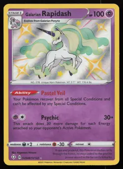Galarian Rapidash SV048/SV122 Shiny Rare Shining Fates Shiny Vault Pokemon NM - Image 1
