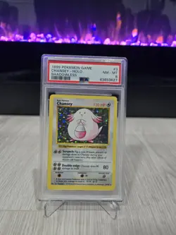 1999 Pokemon Chansey Holo SHADOWLESS PSA 8 - Image 1
