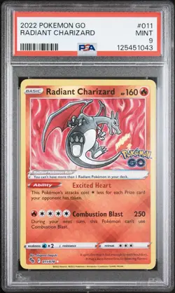 2022 POKEMON GO #011 RADIANT CHARIZARD PSA 9 - Image 1