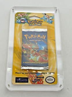 Pokemon TCG WOTC Base Set Blister Pack Charizard Art SEALED w/Acrylic - Image 1
