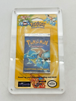 Pokemon TCG WOTC Base Set Blister Pack Blastoise Art SEALED w/Acrylic - Image 1