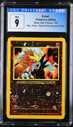 CGC 9 Pokemon TCG 2001 Black Star Promos #34 Entei Reverse Holo - Image 1