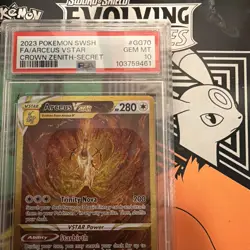 PSA 10 GEM MT Pokemon Arceus VSTAR GG70/GG70 Crown Zenith: Galarian Gallery - Image 3