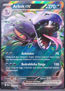Arbok ex 024/165 151 MEW Double Rare Pokemon Pokemon Karte Deutsch Near Mint - Image 1