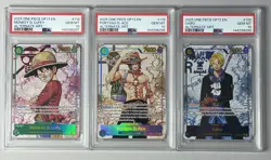 One Piece Sequential PSA 10 Luffy Ace Sabo OP13- 118 119 120 SEC Alt Art English - Image 1