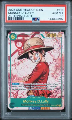 One Piece Sequential PSA 10 Luffy Ace Sabo OP13- 118 119 120 SEC Alt Art English - Image 3