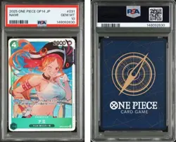 2025 ONE PIECE JAPANESE OP14-THE AZURE SEA'S SEVEN #031 NAMI BANDAI NAMCO PSA10 - Image 3