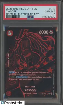 2025 One Piece OP12 EN Special Alternate Art #013 Yasopp PSA 10 GEM MINT - Image 1