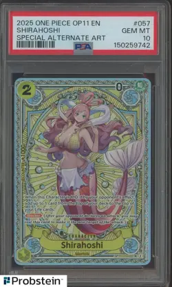 2025 One Piece OP11 EN #057 Shirahoshi Special Alternate Art PSA 10 GEM MINT - Image 1